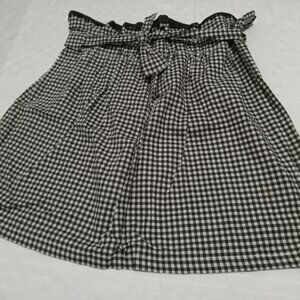 Beautiful black and white hand made plaid skirt with a high, gathered waist